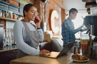 Business Person on Computer