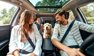 Family in their car